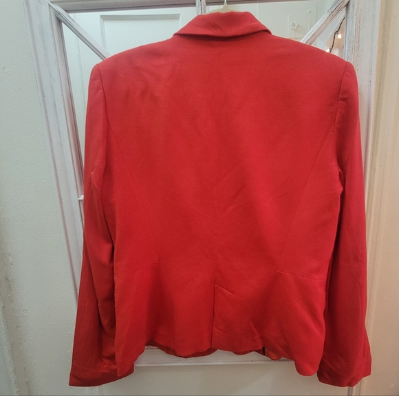Zara Vibrant Red Women's Blazer L Professional Career Work - Picture 2 of 7